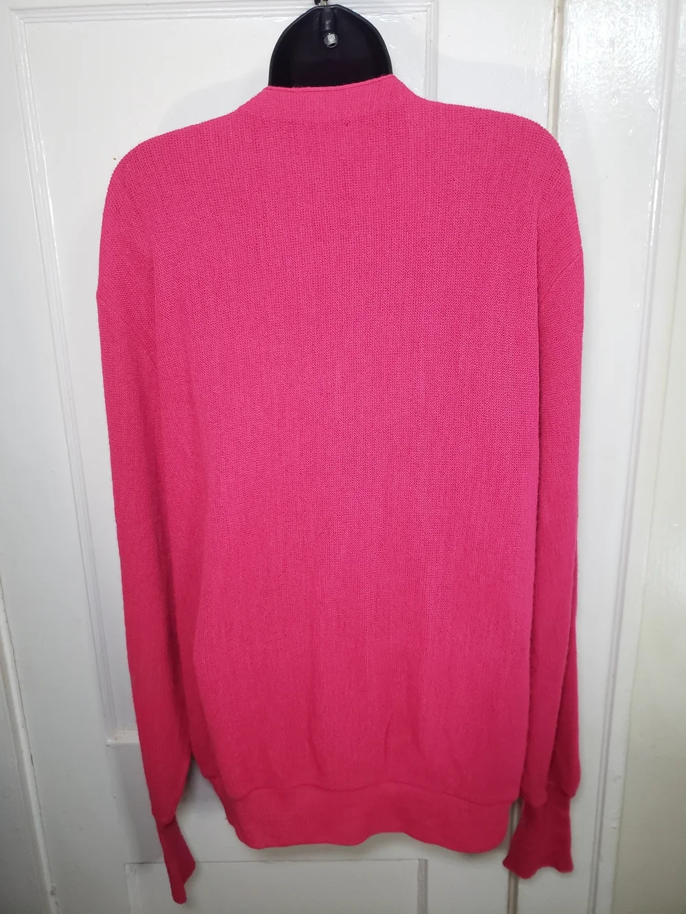 Jantzen Sweater Mens Large L Hot Pink Cardigan Button Front Knit Vintage - Picture 11 of 12